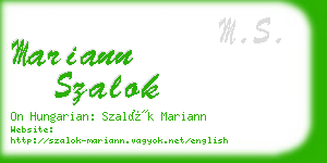 mariann szalok business card